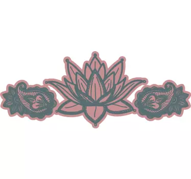Wandtattoo bett lotusblüten akzent - TenStickers