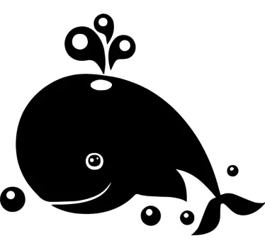 Duschkabinen Folie Wal und blasen - TenStickers