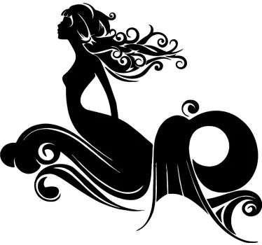 Folie duschkabine elegante meerjungfrau silhouette - TenStickers