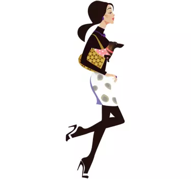 Diva mit Hund Sticker - TenStickers