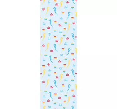 Folie kühlschrank mit verspielten seepferdchen-mustern - TenStickers