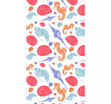 Sticker iphone seepferdchen und muscheln - TenStickers