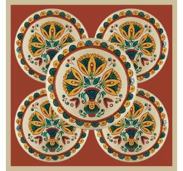 Fliesenaufkleber bunte blumenmosaike - TenStickers