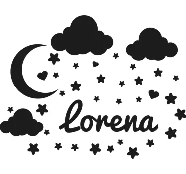 Wandtattoo kinderzimmer verspielte wolkenlandschaft - TenStickers