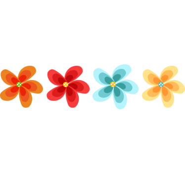 Bunte Blümchen Fahrrad Aufkleber - TenStickers