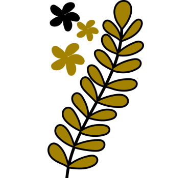 Fahrrad aufkleber grüner floralzweig - TenStickers