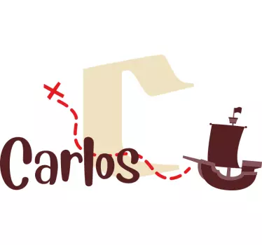 Wandtattoo Kinderzimmer personalisiertes piratenabenteuer - TenStickers
