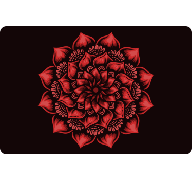 Notebook Aufkleber Mandala rote blume - TenStickers