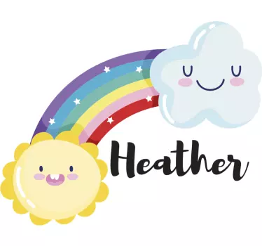 Wandtattoo kinderzimmer süßer regenbogen und sonne - TenStickers