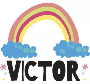 Wandtattoo kinderzimmer regenbogenwolke name - TenStickers
