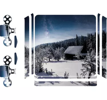 PS4 Aufkleber frostige landschaftsszene - TenStickers