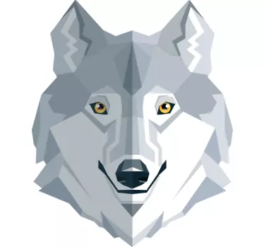 Fensteraufkleber geometrisches wolfsgesicht - TenStickers