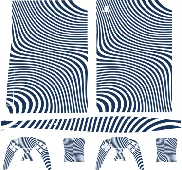 Ps5 skin mit wellenförmigem linienmuster - TenStickers