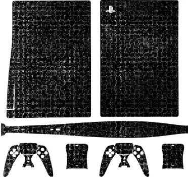 Ps5 skin mit schwarzem gemustertem design - TenStickers