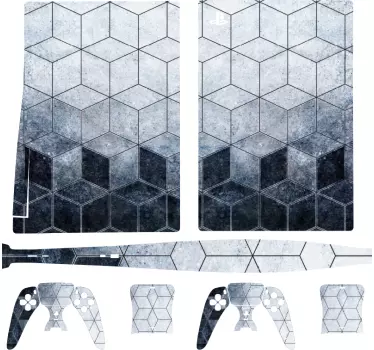 PS4 Skins Verblasstes kubisches Muster - TenStickers