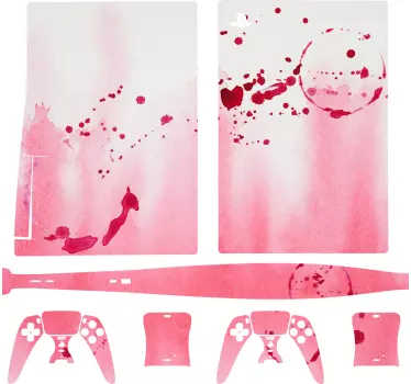 PS4 Skins Abstrakte weiße und rote flecken - TenStickers