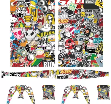 PS5 Skin Urbane collage - TenStickers