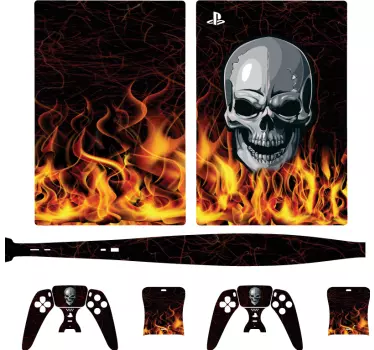 PS5 Skin Brennender schädel - TenStickers