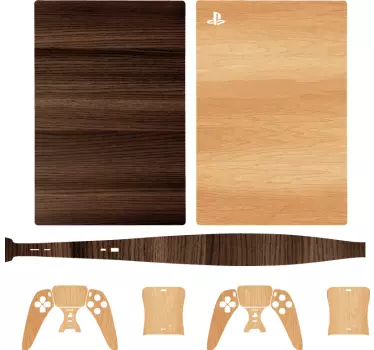 Ps5 skin mit holz-konsole schutz - TenStickers