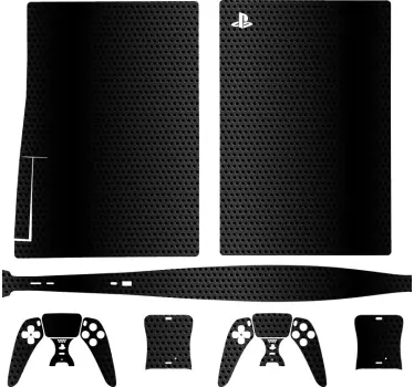 PS5 Skin Schwarze carbonhaut - TenStickers