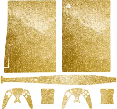 PS5 Skin Glänzende goldene Aufkleber - TenStickers