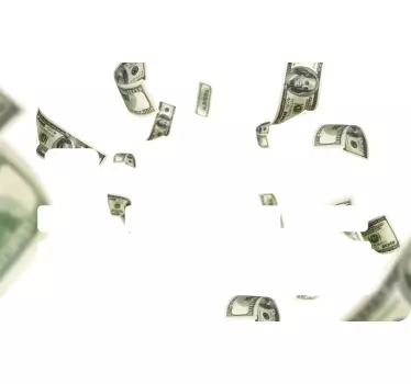 Kreditkarten Sticker Hundert-dollar-schein fällt - TenStickers