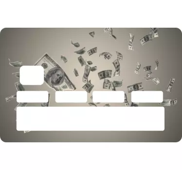 Kreditkarten Sticker Dollar geld regen - TenStickers