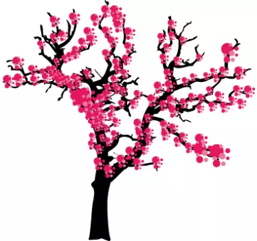 Wandtattoo abstrakter Kirschbaum - TenStickers
