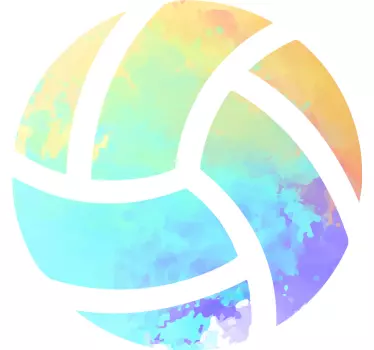 Wandtattoo Kunst Spritzen farbe bunten volleyball - TenStickers