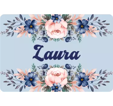 Laptop aufkleber florales namensarrangement - TenStickers