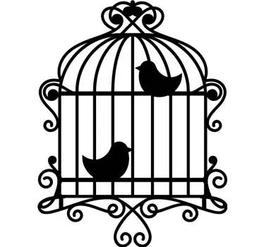 Wandtattoo vögel eleganter vogelkäfig - TenStickers