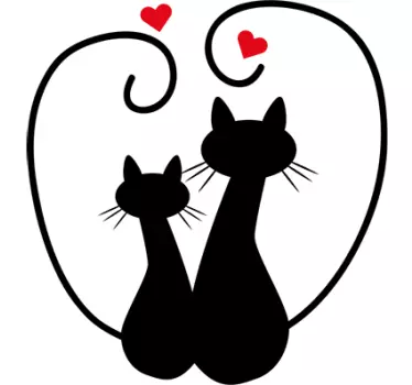 Wandtattoo Schlafzimmer Valentinstag Katzensilhouetten - TenStickers