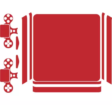 Ps4 aufkleber in lebhaftem rot - TenStickers