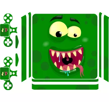 Ps4 aufkleber grünes monster design - TenStickers