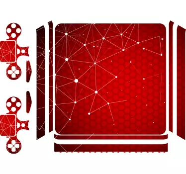 Ps4 aufkleber rotes wabenmuster - TenStickers