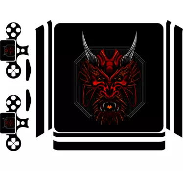 Ps4 aufkleber wilder drachenkopf - TenStickers