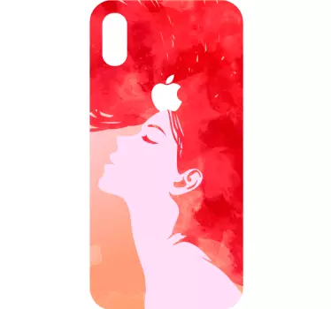 Sticker iphone rote frauen silhouette - TenStickers