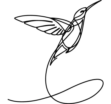 Wandtattoo Schlafzimmer minimalistischer Kolibrivogel - TenStickers