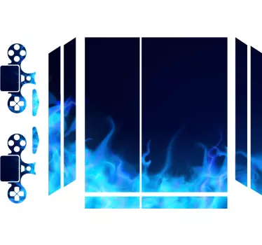 PS4 Skin Blaues feuer - TenStickers