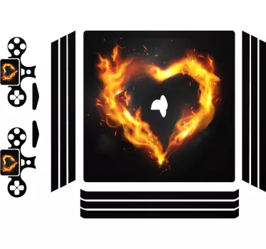 Ps4 aufkleber flaming heart emblem - TenStickers