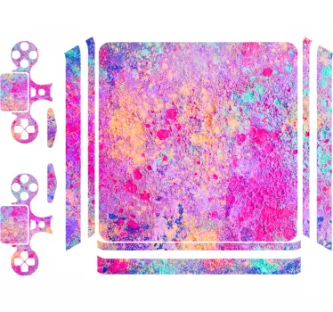 Ps4 aufkleber bunter abstrakter wrap - TenStickers