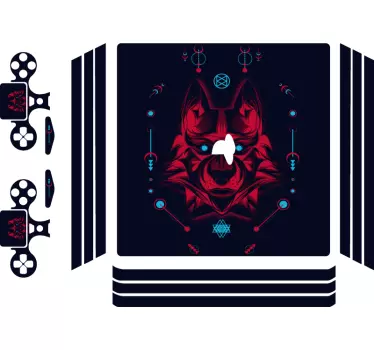 Ps4 aufkleber mystischer wolfskopf - TenStickers