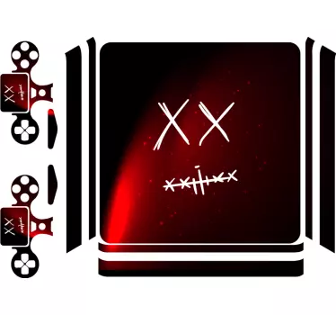 Ps4 aufkleber rote abstrakte symbole - TenStickers