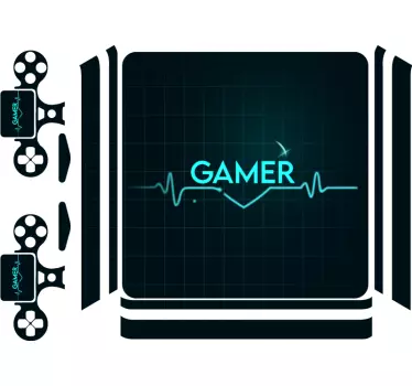 Ps4 aufkleber gamer herzschlag - TenStickers