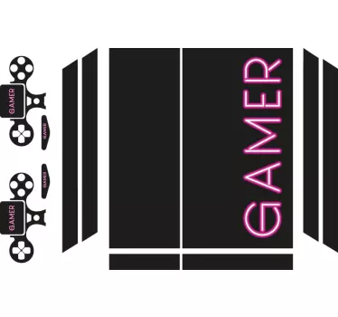 Ps4 aufkleber gamer neon kunst - TenStickers