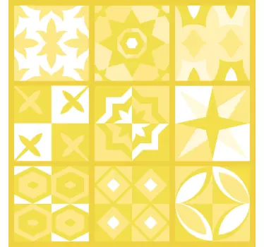 Fliesenaufkleber gelbe geometrische muster - TenStickers
