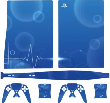 Ps5 skin mit blauen technikmuster - TenStickers