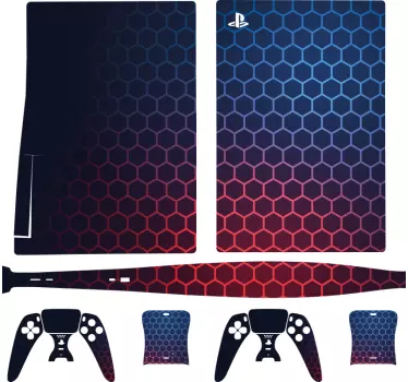 Ps5 skin mit hexagonalem druckdesign - TenStickers