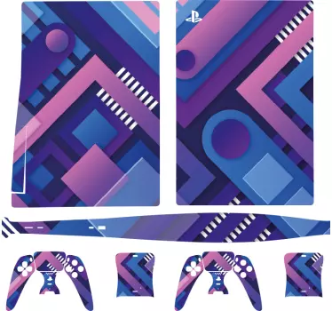 Ps5 skin mit lebendigen geometrischen formen - TenStickers