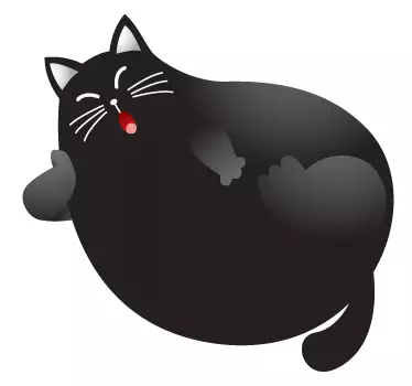 Schwarze Katze Aufkleber - TenStickers